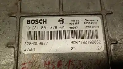Автозапчастина б/у ебу контролер двигуна для renault kangoo (f/kc0) 1.9 dti diesel 80 cv / 59 kw посилання на oem iam 8200059887 0281001878 bosch 