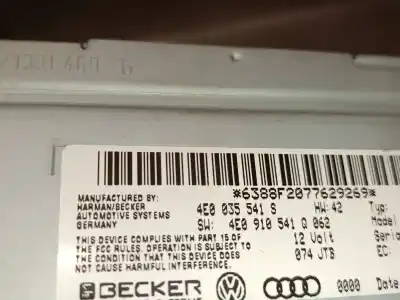 Peça sobressalente para automóvel em segunda mão sistema de áudio / rádio cd por audi q7 (4l) 3.0 tdi referências oem iam 4e0035541  4e0035542