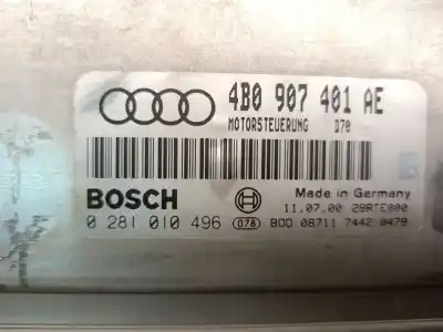 Second-hand car spare part ecu engine control for audi a6 berlina (4b2) 2.5 v6 24v tdi oem iam references 4b0907401ae 0281010496 bosch 