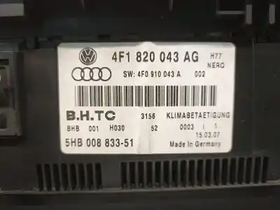 Second-hand car spare part climate control for audi a6 berlina (4f2) 2.7 tdi oem iam references 4f1820043 5hb00883351 bhtc 4f1820043agh77