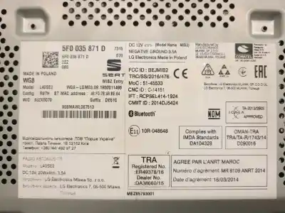 Peça sobressalente para automóvel em segunda mão display gps / multimídia por seat leon st (5f8) fr referências oem iam 5f0035871d  5f0035871d