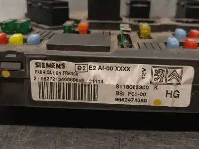 Second-hand car spare part fuse box unit for citroen c3 1.4 hdi exclusive oem iam references 9652474380 s118085300k siemens 