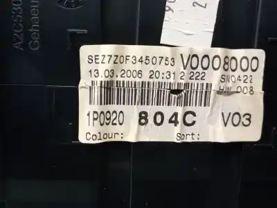 Second-hand car spare part dashboard for seat leon (1p1) 1.9 tdi oem iam references 1p0920804c  1p0920804cx