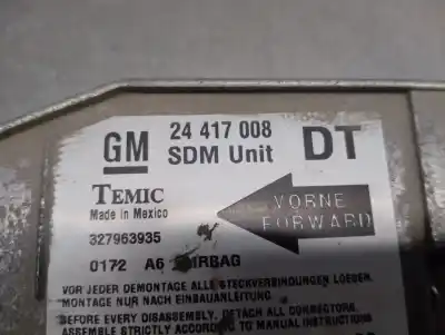 Second-hand car spare part airbag control unit for opel combo 1.7 16v di cat (y 17 dtl / lk8) oem iam references 24417008 327963935 temic 
