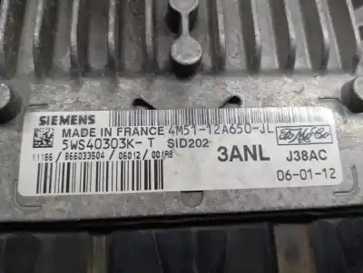 Second-hand car spare part ecu engine control for ford focus c-max (cap) 1.8 tdci turbodiesel cat oem iam references 4m5112a650jl  