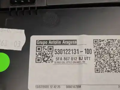 Peça sobressalente para automóvel em segunda mão forra / revestimento da porta dianteira direita por seat leon (kl1) 1.0 tsi referências oem iam 5fa867012bj  5fa867012bj