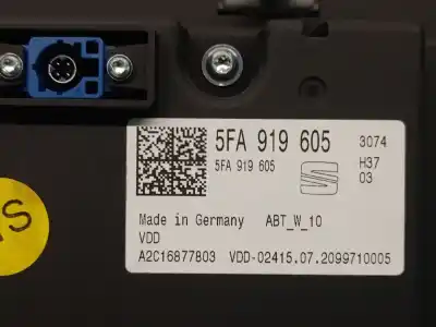 Second-hand car spare part multifunction display for seat leon (kl1) 1.0 tsi oem iam references 5fa919605 a2c16877803 vdo 5fa919605
