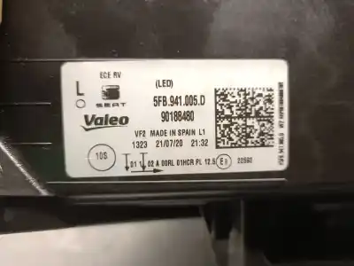 Second-hand car spare part left headlight for seat leon (kl1) 1.0 tsi oem iam references 5fb941005d 90188480 valeo 5fb941773