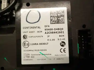 Peça sobressalente para automóvel em segunda mão módulo eletrônico por kia optima (jf) 1.7 crdi referências oem iam 95400d4bq0  