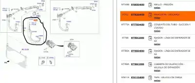 Peça sobressalente para automóvel em segunda mão tubos de ar condicionado por kia optima (jf) 1.7 crdi referências oem iam 97762d4430  97762d4430