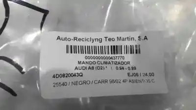 Peça sobressalente para automóvel em segunda mão comando de sofagem (chauffage / ar condicionado) por audi a8 (d2) 3.7 quattro referências oem iam 4d0820043q  