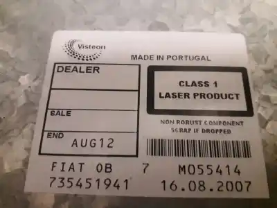 Recambio de automóvil de segunda mano de SISTEMA AUDIO / RADIO CD para FIAT BRAVO (198)  referencias OEM IAM 735451941  