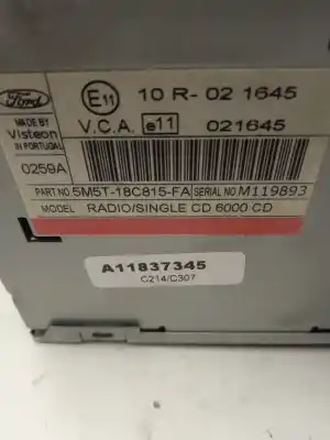 Second-hand car spare part AUDIO SYSTEM / RADIO CD for FORD FOCUS BERLINA (CAP)  OEM IAM references 5M5T18C815FA  