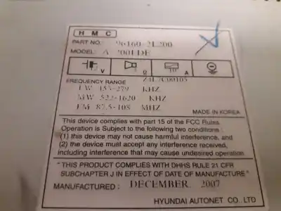 Peça sobressalente para automóvel em segunda mão sistema de áudio / rádio cd por hyundai i30 (fd) 1.4 referências oem iam 9616021200  