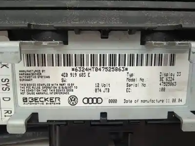 Pezzo di ricambio per auto di seconda mano display multifunzione per audi a8 (4e2) 3.0 v6 24v tdi riferimenti oem iam 4e0919603e  