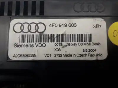 Second-hand car spare part multifunction display for audi a6 berlina (4f2) 3.0 v6 24v tdi oem iam references 4f0919603  