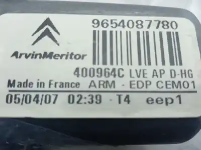 Second-hand car spare part passenger side right window regulator for citroen c4 picasso 2.0 hdi fap cat (rhr / dw10bted4) oem iam references 9654087780  