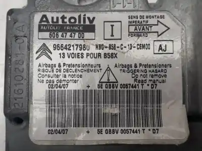Second-hand car spare part airbag control unit for citroen c4 picasso 2.0 hdi fap cat (rhr / dw10bted4) oem iam references 9664217980
