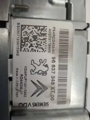 Peça sobressalente para automóvel em segunda mão sistema de áudio / rádio cd por citroen c4 picasso 2.0 hdi fap cat (rhr / dw10bted4) referências oem iam 96637348xt  