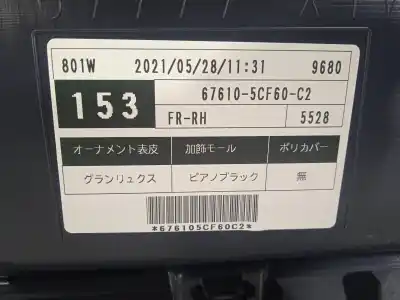 Gebrauchtes Autoersatzteil türverkleidung vorne rechts zum toyota yaris (_p21_, _pa1_, _ph1_) 1.6 gr 4wd (gxpa16) oem-iam-referenzen 676105cf60c2  