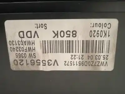 Pezzo di ricambio per auto di seconda mano pannello degli strumenti per volkswagen golf v berlina (1k1) 1.6 16v fsi riferimenti oem iam 1k0920850k  
