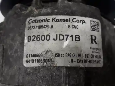 Second-hand car spare part AIR CONDITIONING COMPRESSOR for NISSAN X-TRAIL (T31)  OEM IAM references 92600JD71B  
