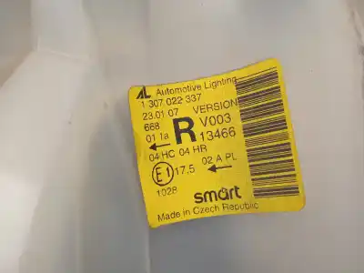 Second-hand car spare part right headlight for smart coupe 0.7 turbo cat oem iam references 1307022337  