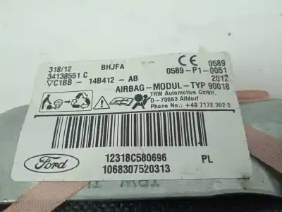 Second-hand car spare part front left curtain airbag for ford fiesta vi (cb1, ccn) 1.5 tdci oem iam references c1bb14b412ab  