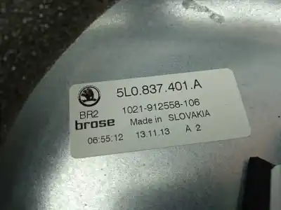 Автозапчасти б/у регулятор стекла переднего левого за skoda yeti (5l) 2.0 tdi ссылки oem iam 5l0837401a  