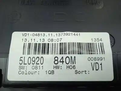 Pezzo di ricambio per auto di seconda mano pannello degli strumenti per skoda yeti edition outdoor 110 cv / 81 kw riferimenti oem iam 5l0920840m