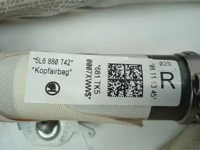Автозапчасти б/у передняя правая подушка безопасности за skoda yeti (5l) 2.0 tdi ссылки oem iam 5l6880742  