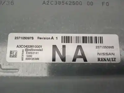 Second-hand car spare part ecu engine control for renault clio v intens 101 cv / 74 kw oem iam references 237105097s