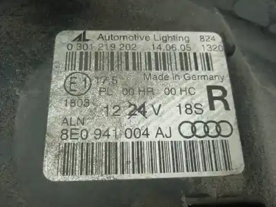 Автозапчасти б/у правая фара за audi a4 b7 avant (8ed) 2.0 tdi 16v ссылки oem iam 8e0941004aj