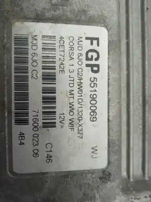 Second-hand car spare part ecu engine control for opel corsa 3 c 1.3 cdti 70ch manual oem iam references 55190069wj  