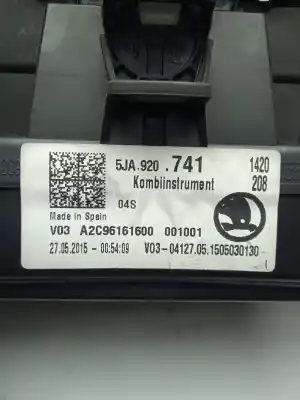 Автозапчастина б/у панель інструментів для skoda rapid ambition посилання на oem iam 5ja920741