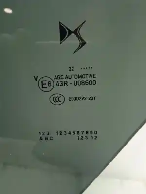 Peça sobressalente para automóvel em segunda mão vidro traseiro esquerdo por ds 3 crossback so chic referências oem iam 43r008600  