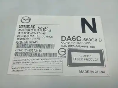 Автозапчасти б/у аудиосистема / радио cd за mazda 2 (dl, dj) 1.5 d (dj5fs) ссылки oem iam da6c669g0d