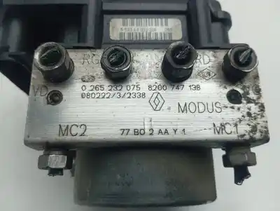 Second-hand car spare part abs for renault modus / grand modus (f/jp0_) 1.2 16v (jp0w) oem iam references 8200747138  