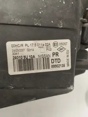 Second-hand car spare part right headlight for nissan note (e11e) 1.6 16v cat oem iam references 260109u10a  