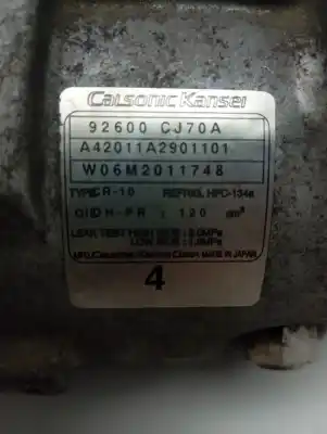 Second-hand car spare part air conditioning compressor for nissan note (e11e) 1.6 16v cat oem iam references 92600cj70a  