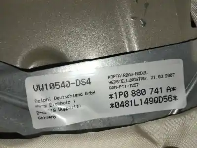 Peça sobressalente para automóvel em segunda mão airbag de cortina dianteiro esquerdo por seat leon (1p1) 1.9 tdi referências oem iam 1p0880741a