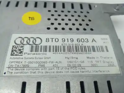 Автозапчастина б/у багатофункційний дисплей для audi a4 b8 (8k2) 2.0 tdi посилання на oem iam 8t0919603a  