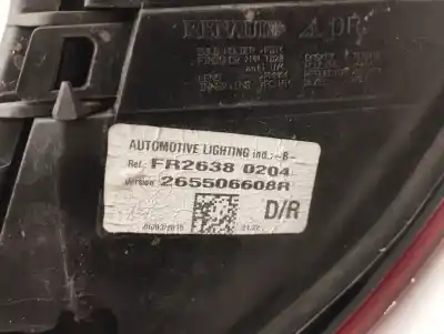 Second-hand car spare part right tailgate light for renault clio iv expression oem iam references 265506608r  