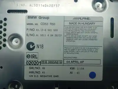 Pezzo di ricambio per auto di seconda mano impianto audio / radio cd per mini mini (r50, r53) one riferimenti oem iam 3893a819  