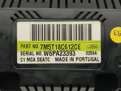 Peça sobressalente para automóvel em segunda mão comando de sofagem (chauffage / ar condicionado) por ford kuga (cbv) trend referências oem iam 7m5t18c612ce  