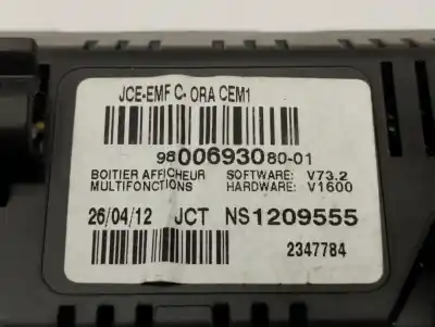 Second-hand car spare part multifunction display for citroen ds3 techno style oem iam references 9800693080  