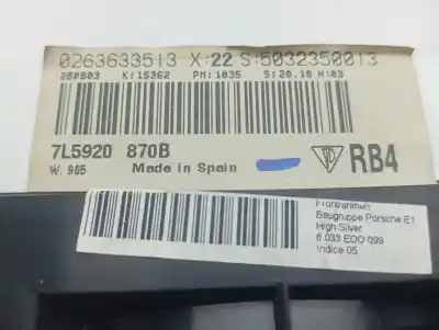 Автозапчастина б/у панель інструментів для porsche cayenne (typ 9pa) s посилання на oem iam 7l5920870b  