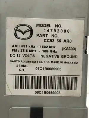 Автозапчасти б/у аудиосистема / радио cd за mazda 5 berl. (cr) 2.0 crtd active+ (105kw) ссылки oem iam cc9366ar0  