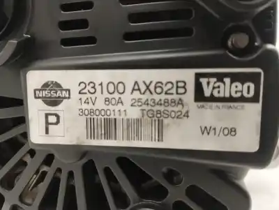 Peça sobressalente para automóvel em segunda mão alternador por nissan note (e11e) acenta referências oem iam 23100ax62b  