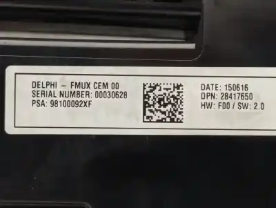Peça sobressalente para automóvel em segunda mão comando de sofagem (chauffage / ar condicionado) por citroen c4 lim. feel edition referências oem iam 98100092xf  